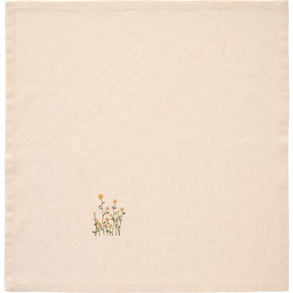 Stoff Servietten Tradition mit gelben Butterblumen bestickt von IB Laursen